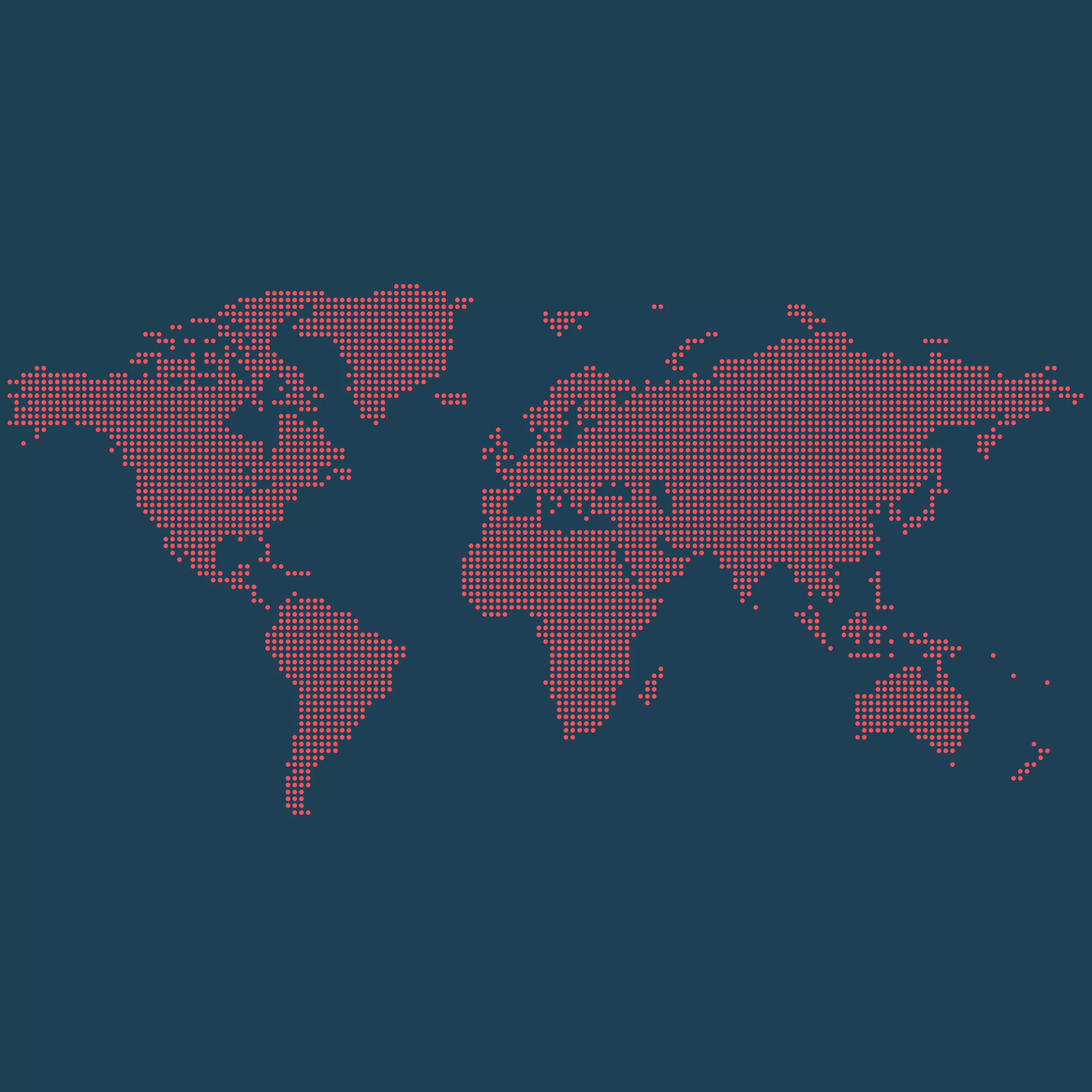 FabricAir world map in red dot pattern