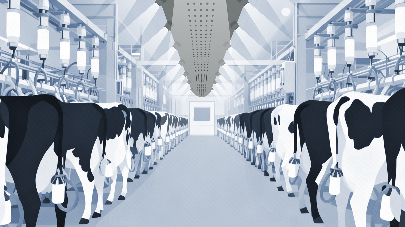 Climabarn ventilation system visualization for cow milking parlour